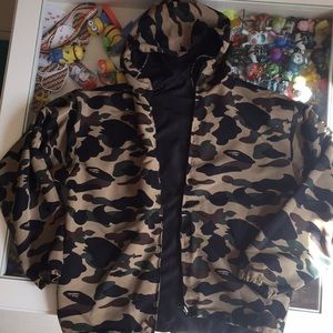 BAPE reversible CAMO/black windbreaker vintage